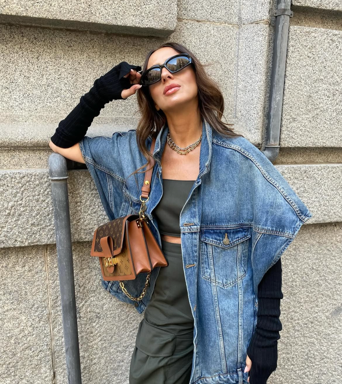 Vest dark blue denim