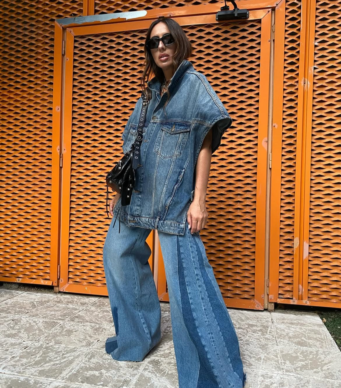 Vest dark blue denim