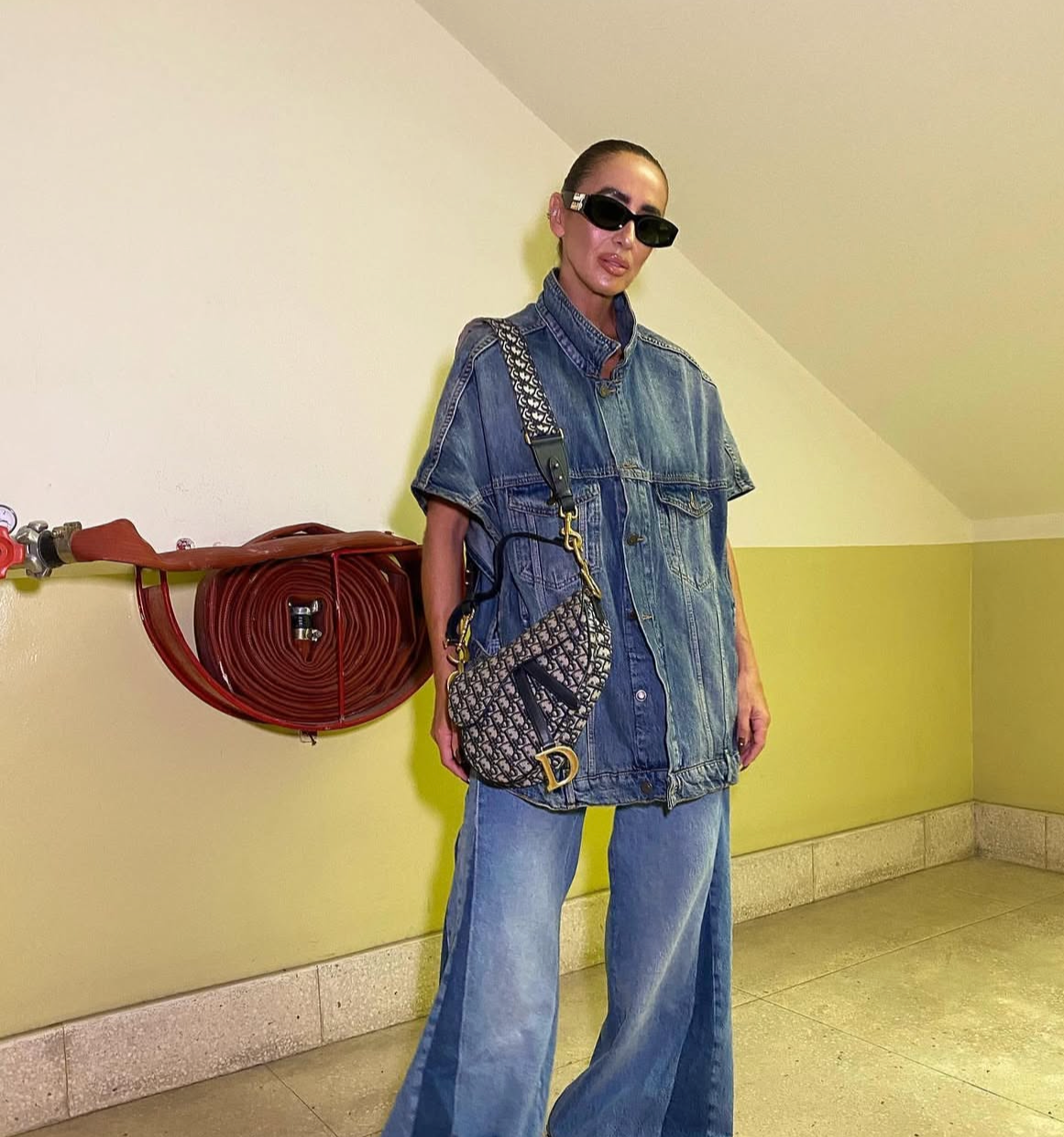 Vest dark blue denim