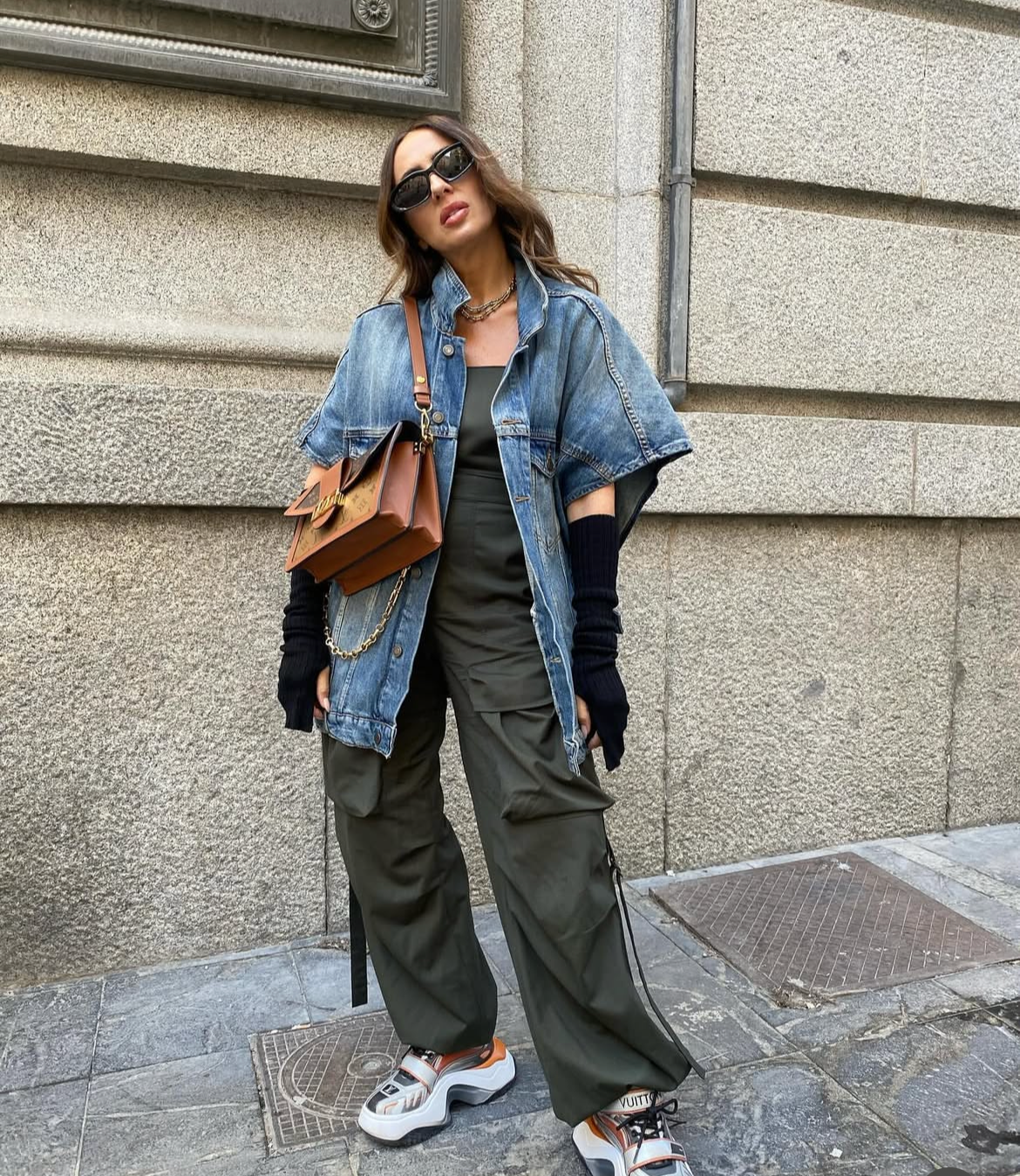 Vest dark blue denim