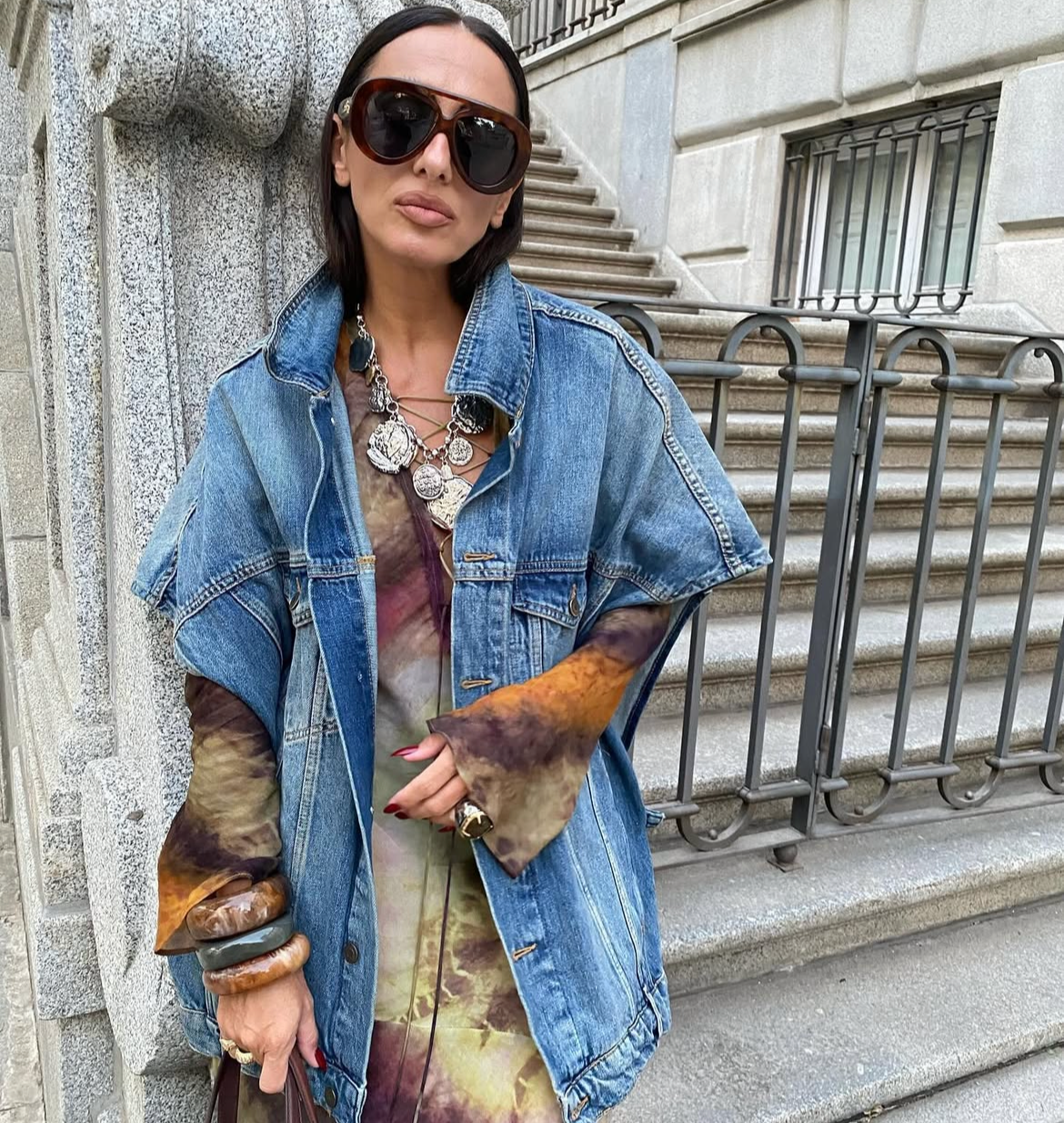 Vest dark blue denim