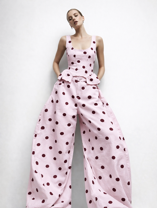 Set polka rose