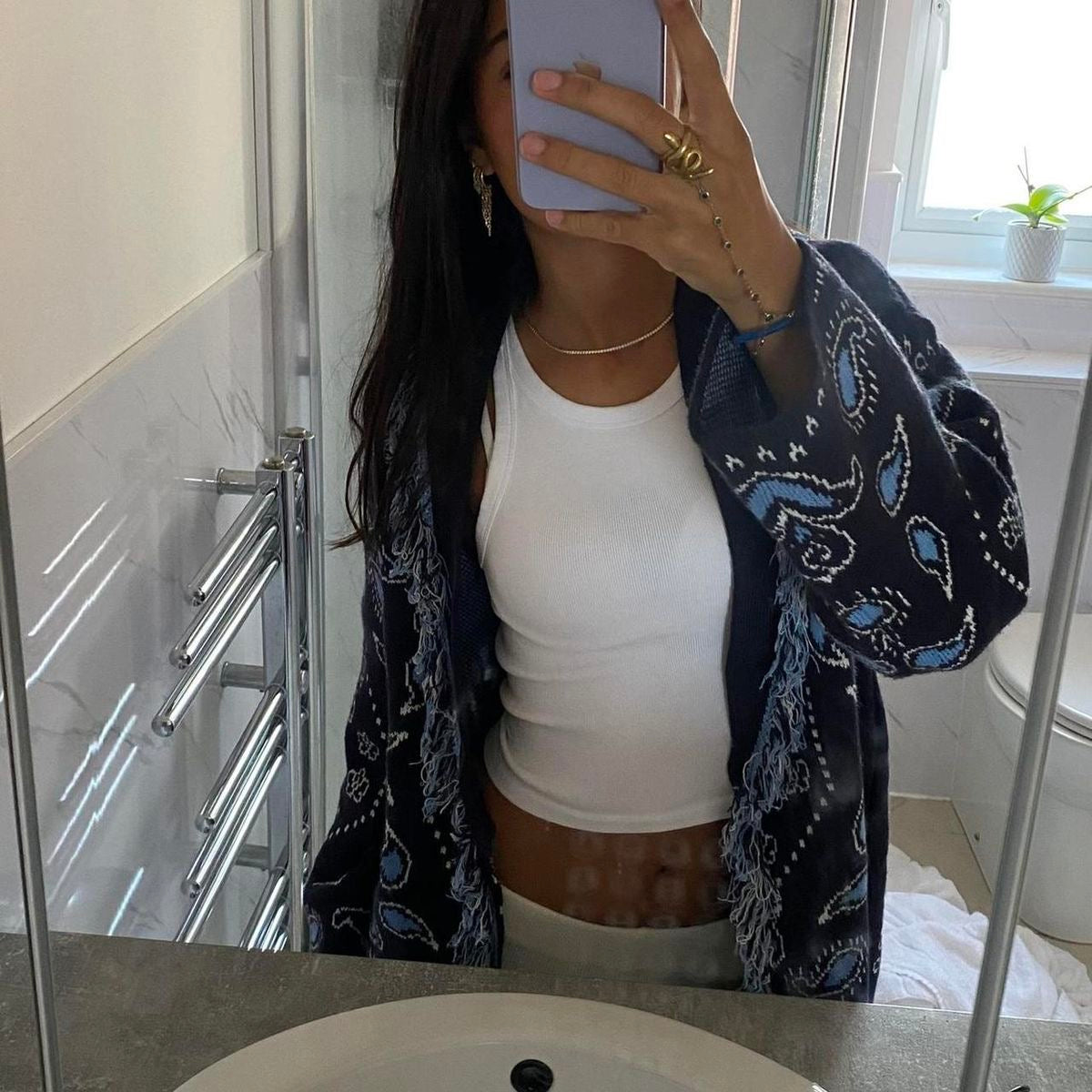 Bandana cardigan Navy blue