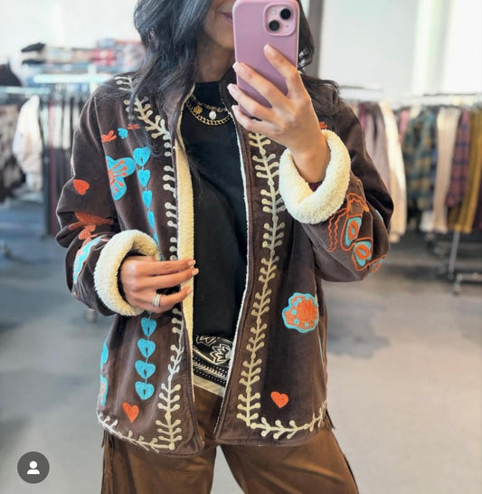 Jacket embroidery burgundy