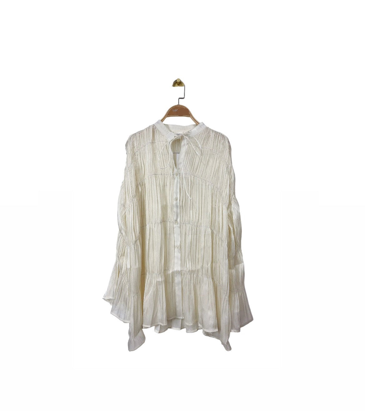 Shirt plisse offwhite