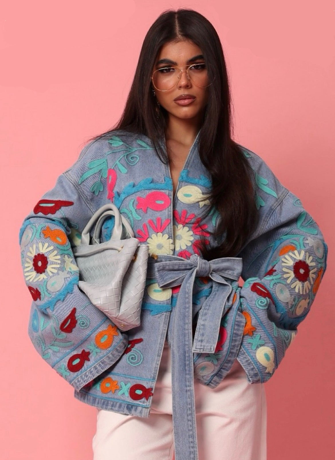 Jacket denim embroidery