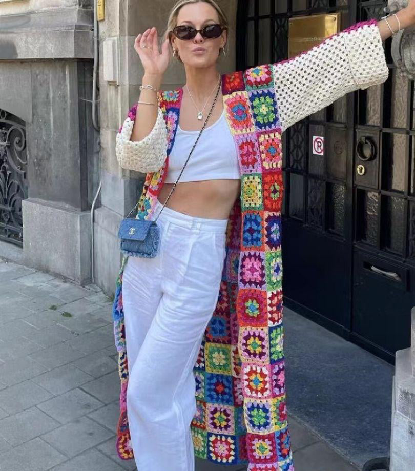 Crochet long colorful