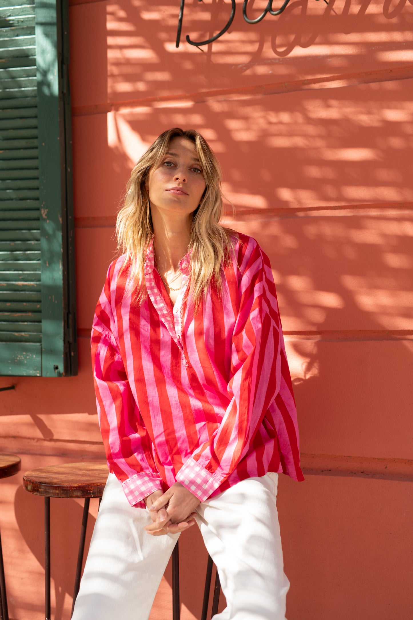 SHIRT STRIPE RED PINK
