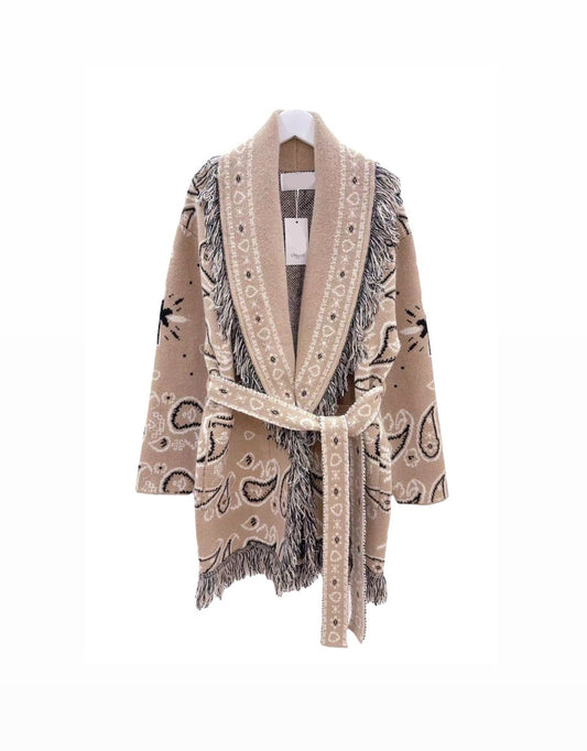 Bandana cardigan beige