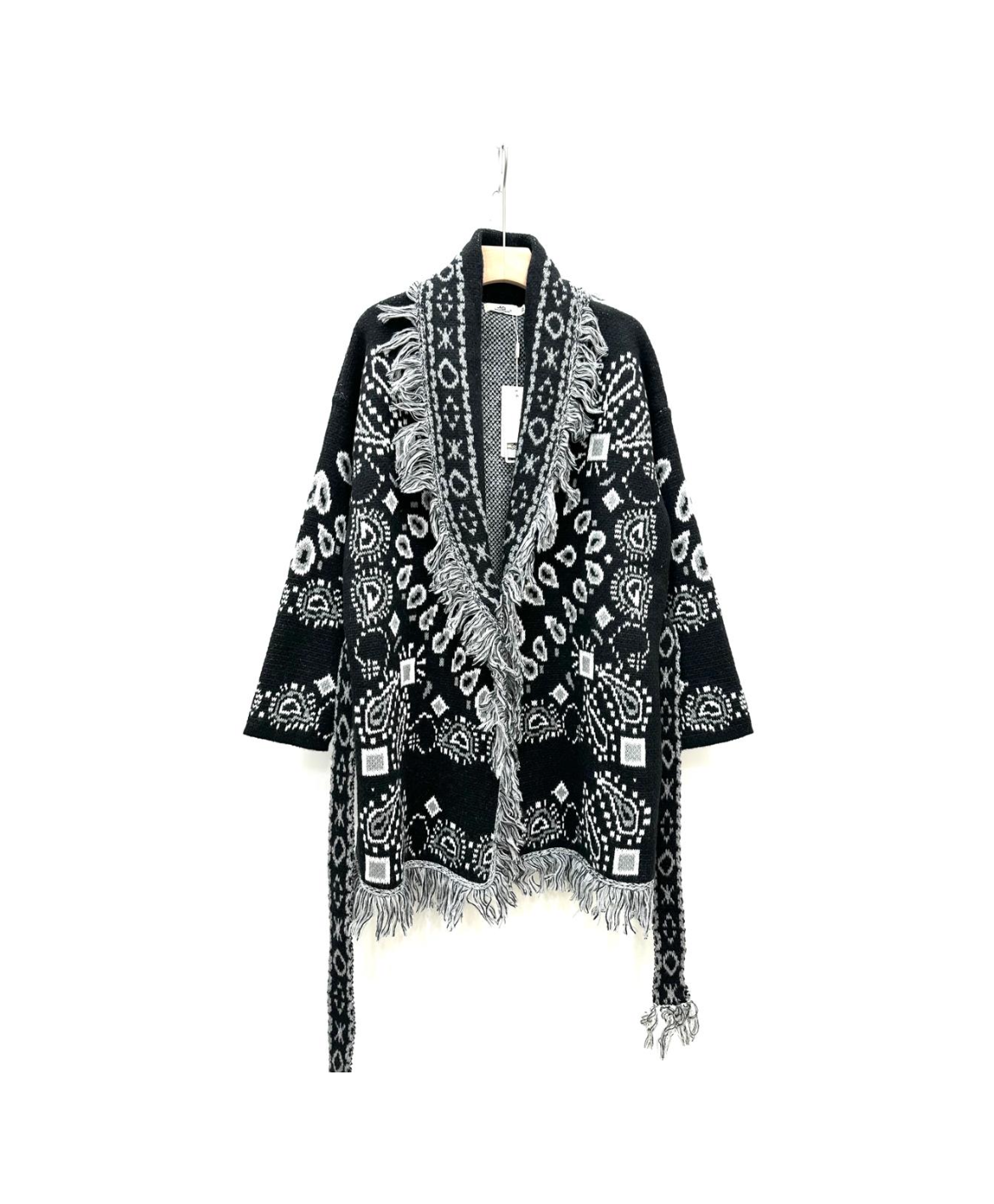 Bandana cardigan black white