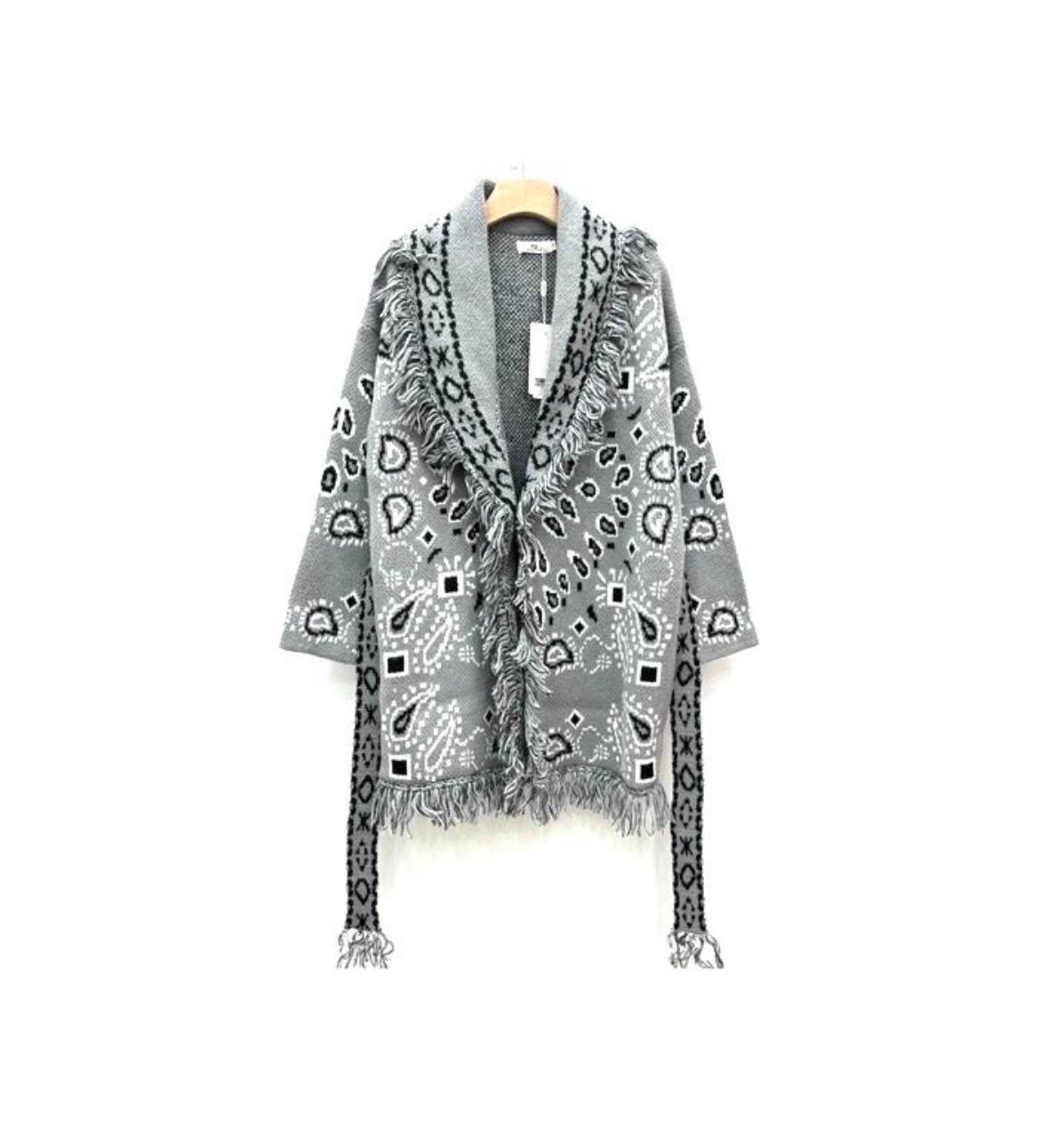 Bandana cardigan grey x black