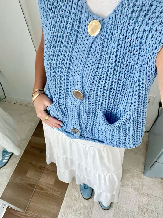Vest blue chunky