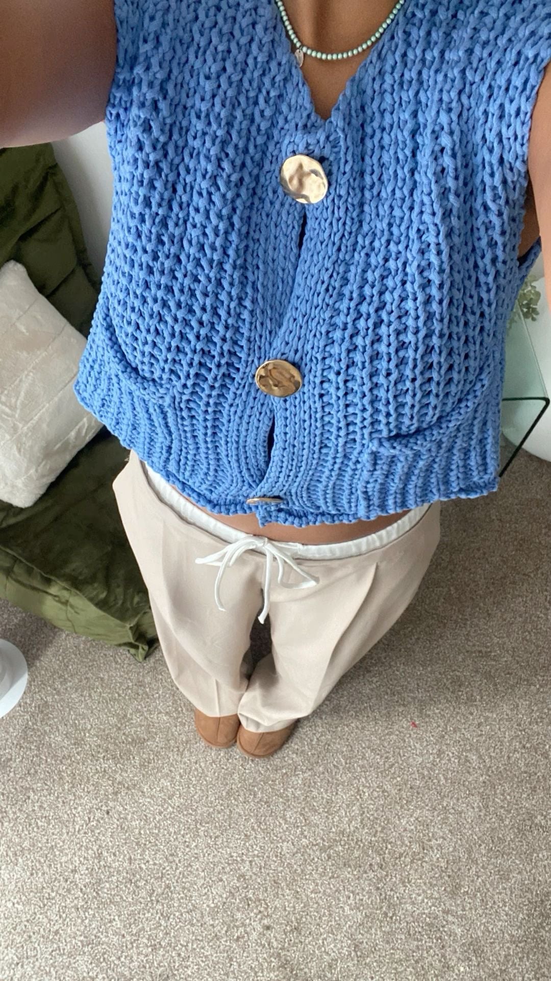 Vest blue chunky knit