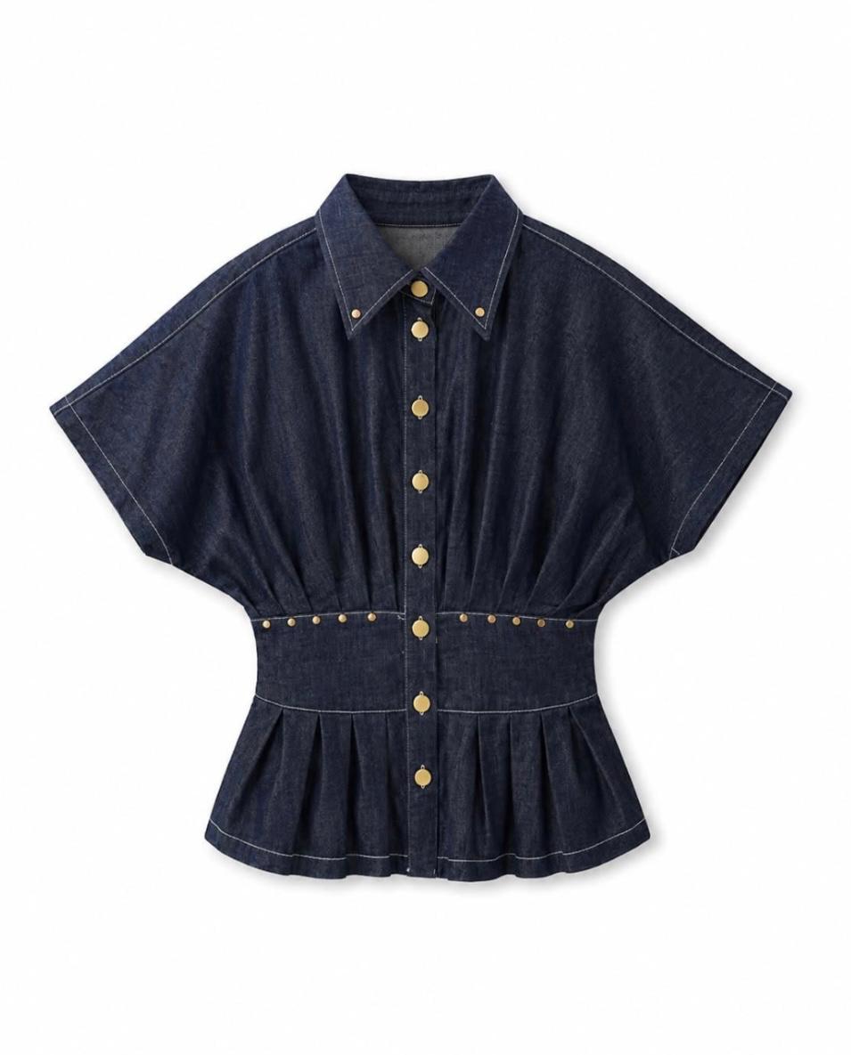Shirt denim half sleeves