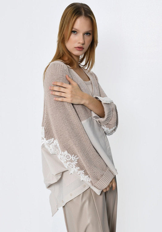 Shirt two styles knit mix