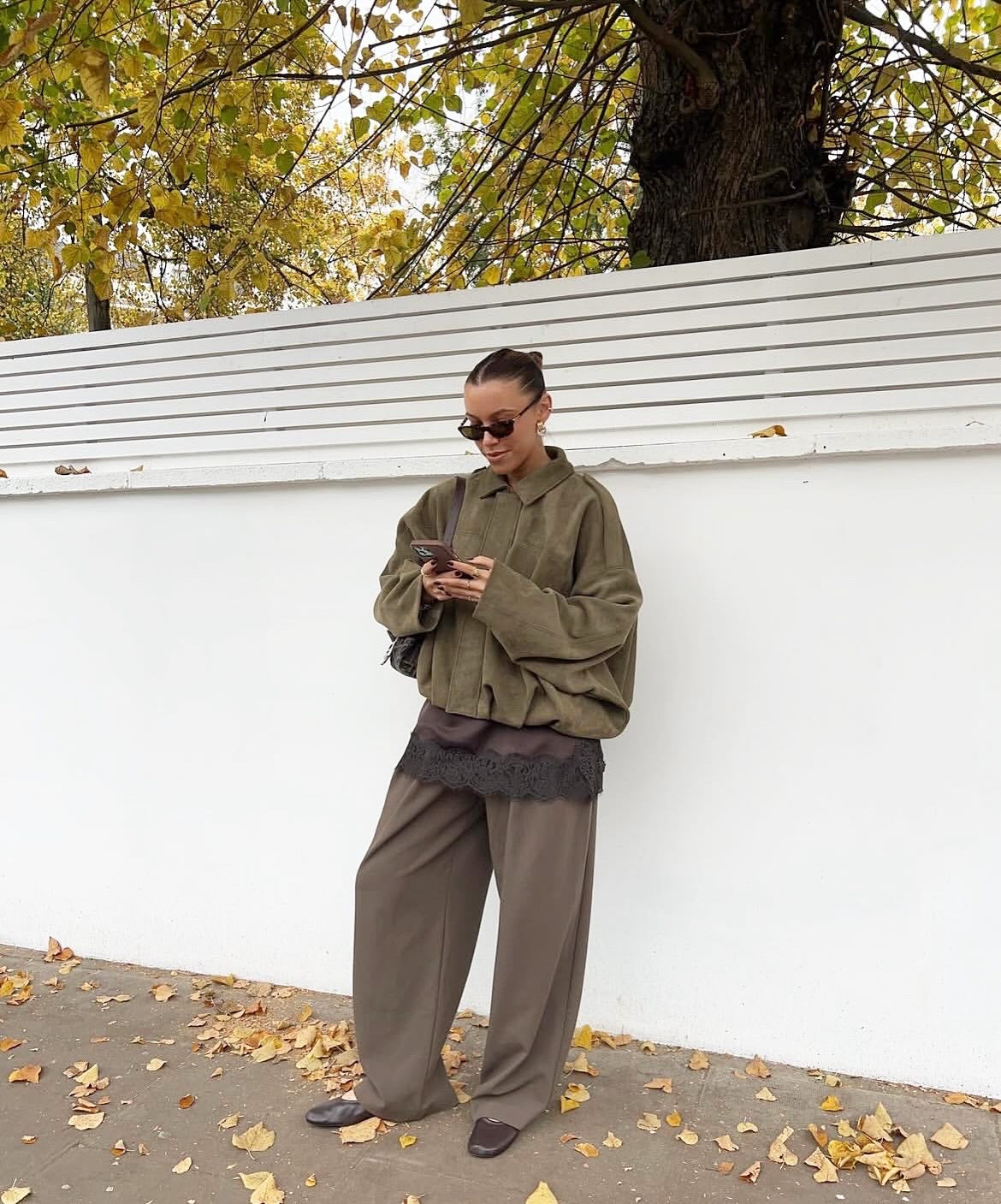 Bomber Suede Olive jacket