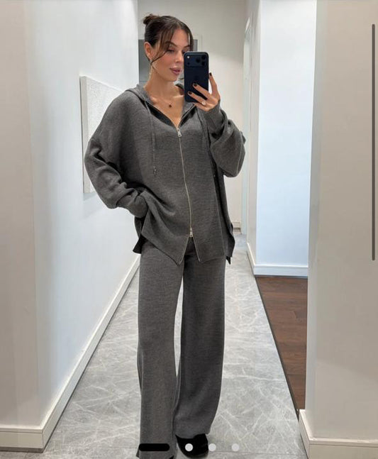 Set double zipper grey