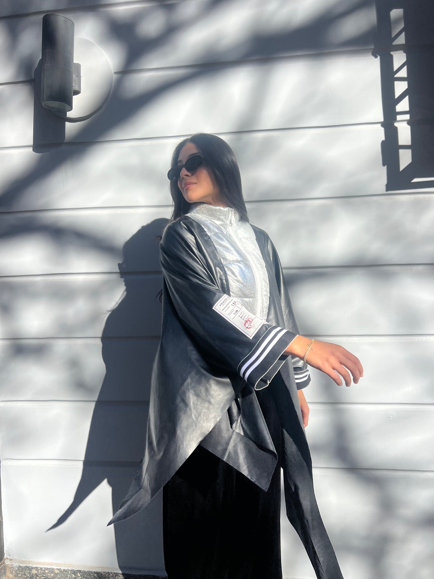 Cardigan zipper silver black