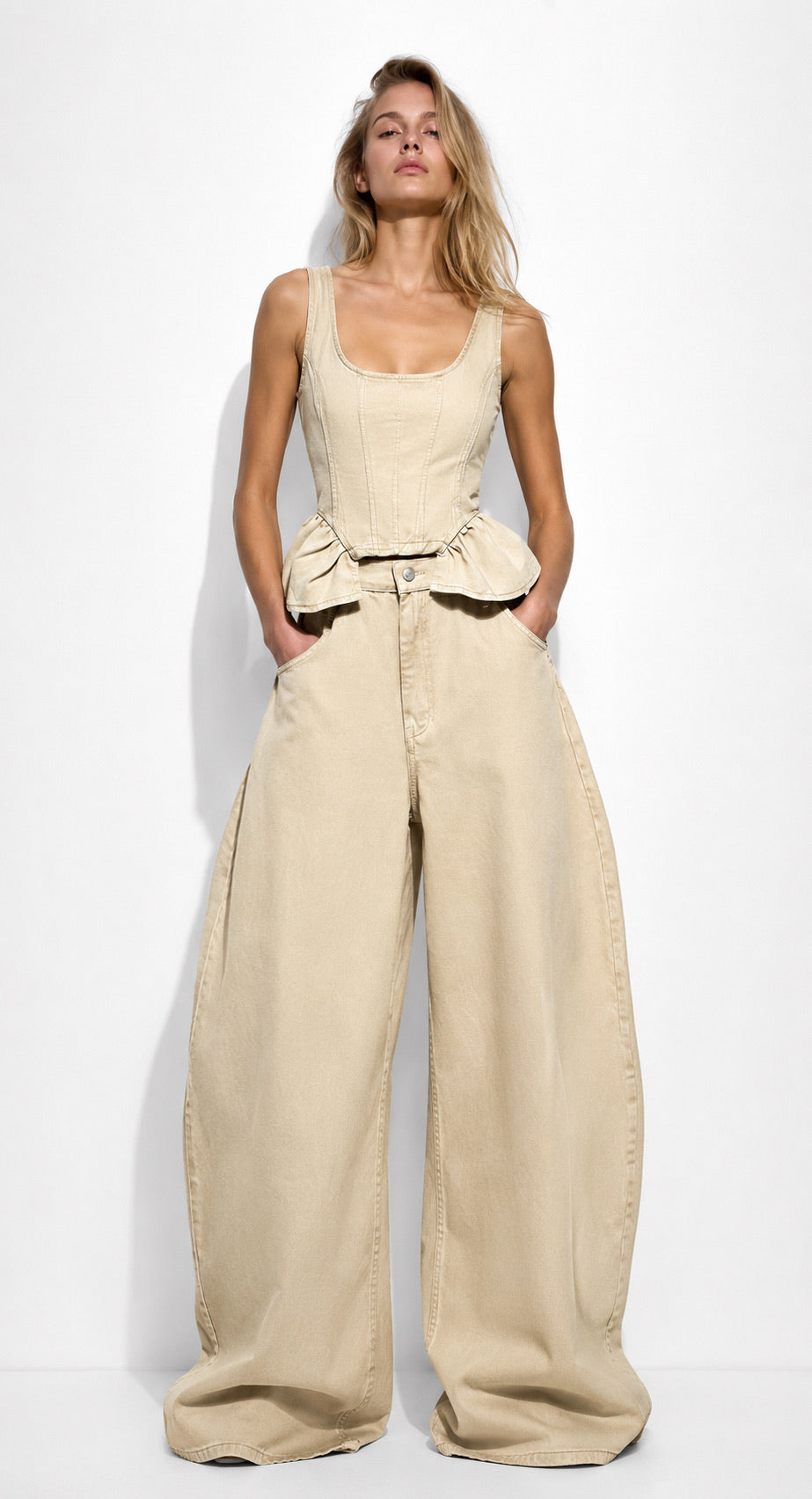 Set beige plain