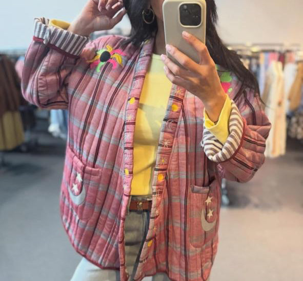 Jacket embroidery crescent