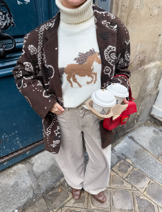 Blazer jacket bandana brown