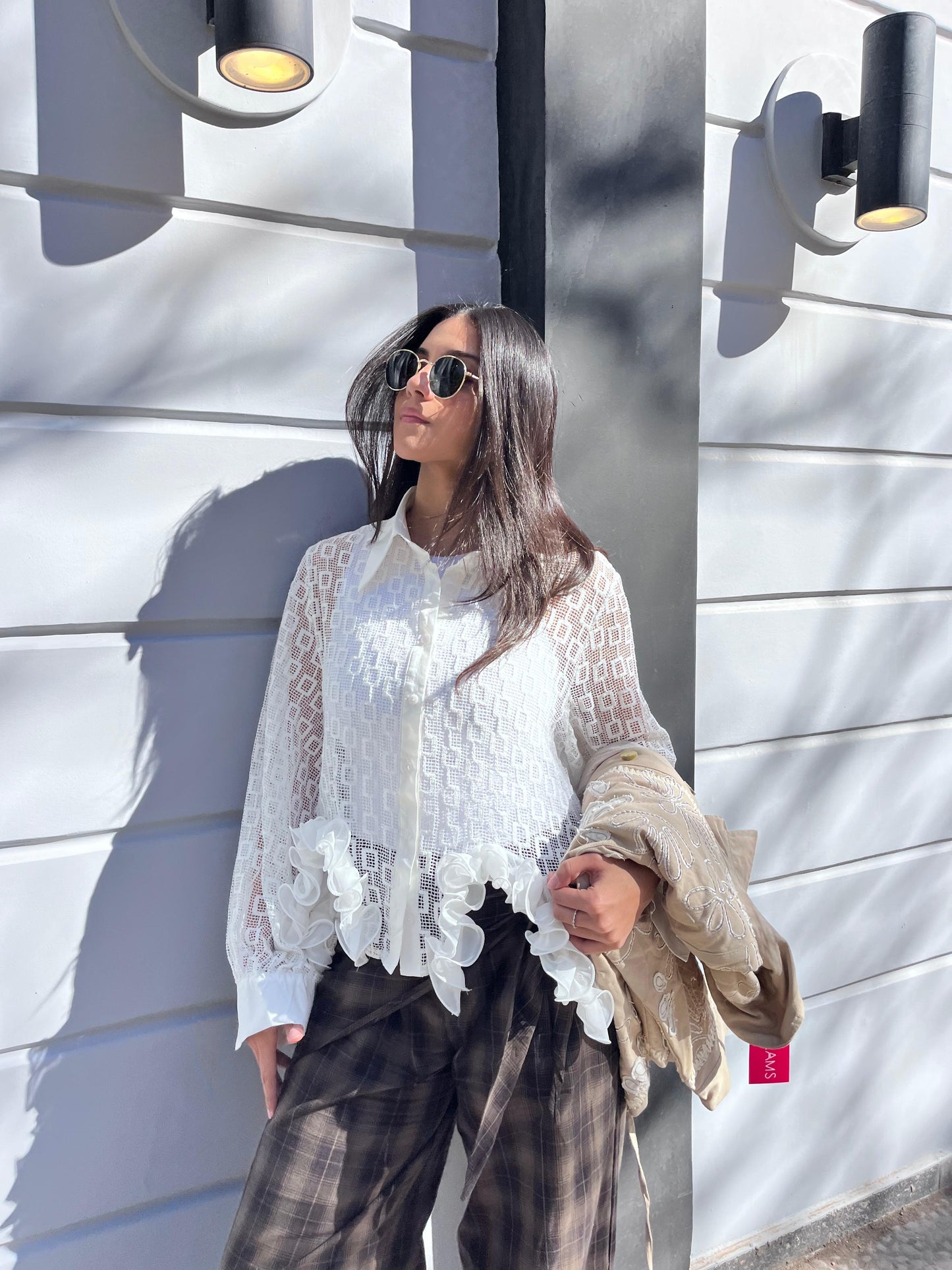 Blouse white ruffles