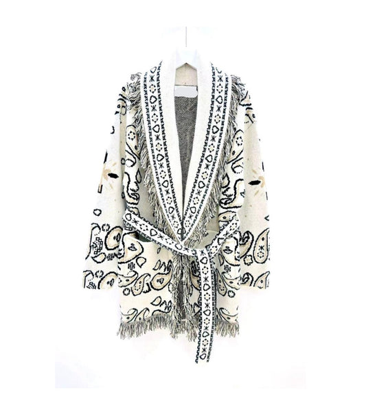 Bandana cardigan white