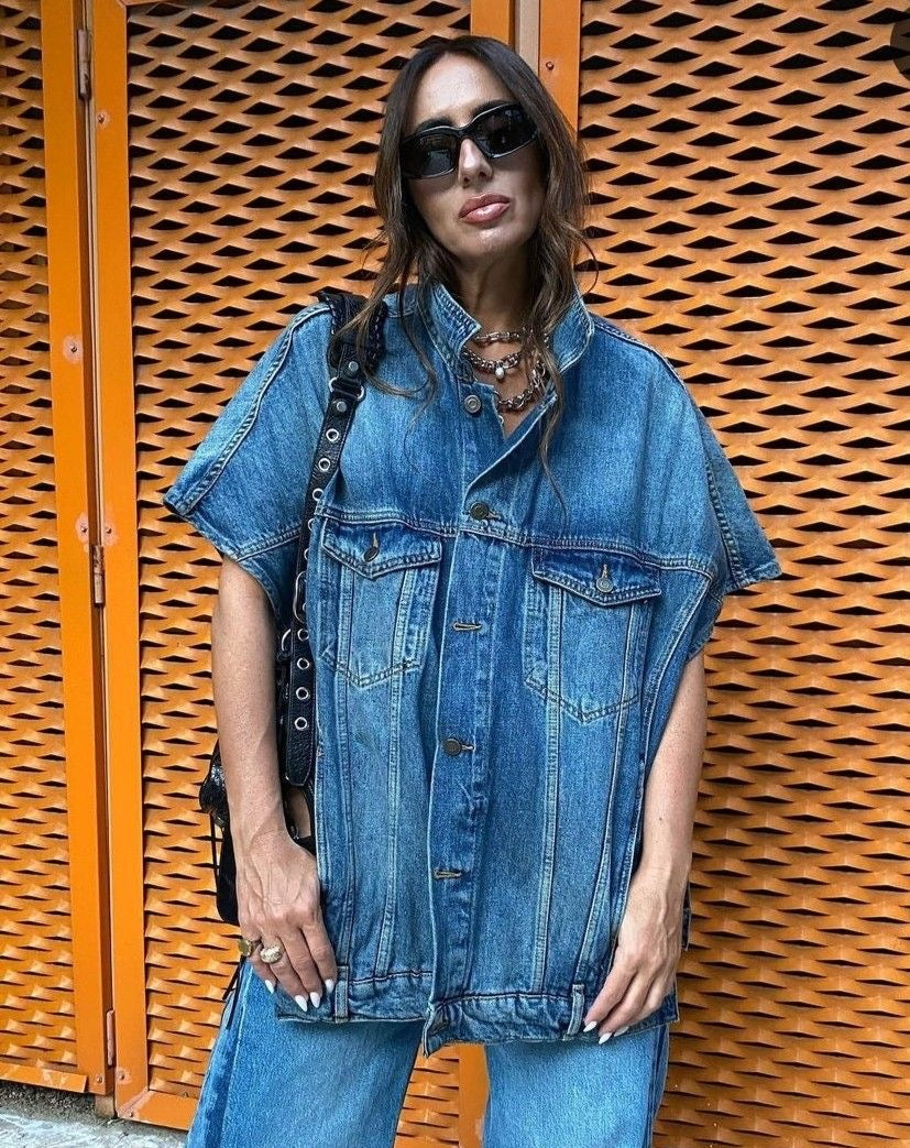 Vest dark blue denim