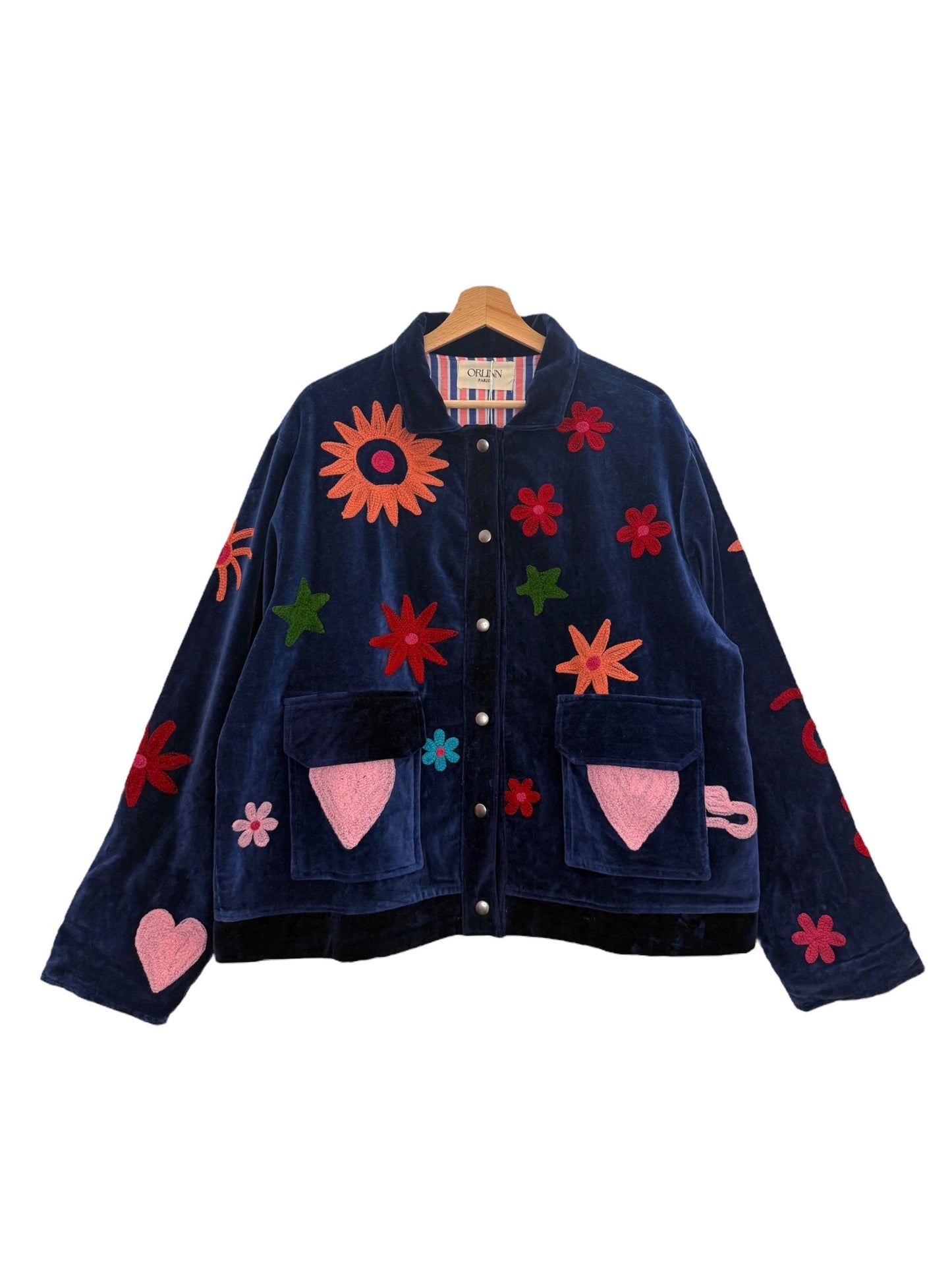 Navy embroidery Orlin jacket