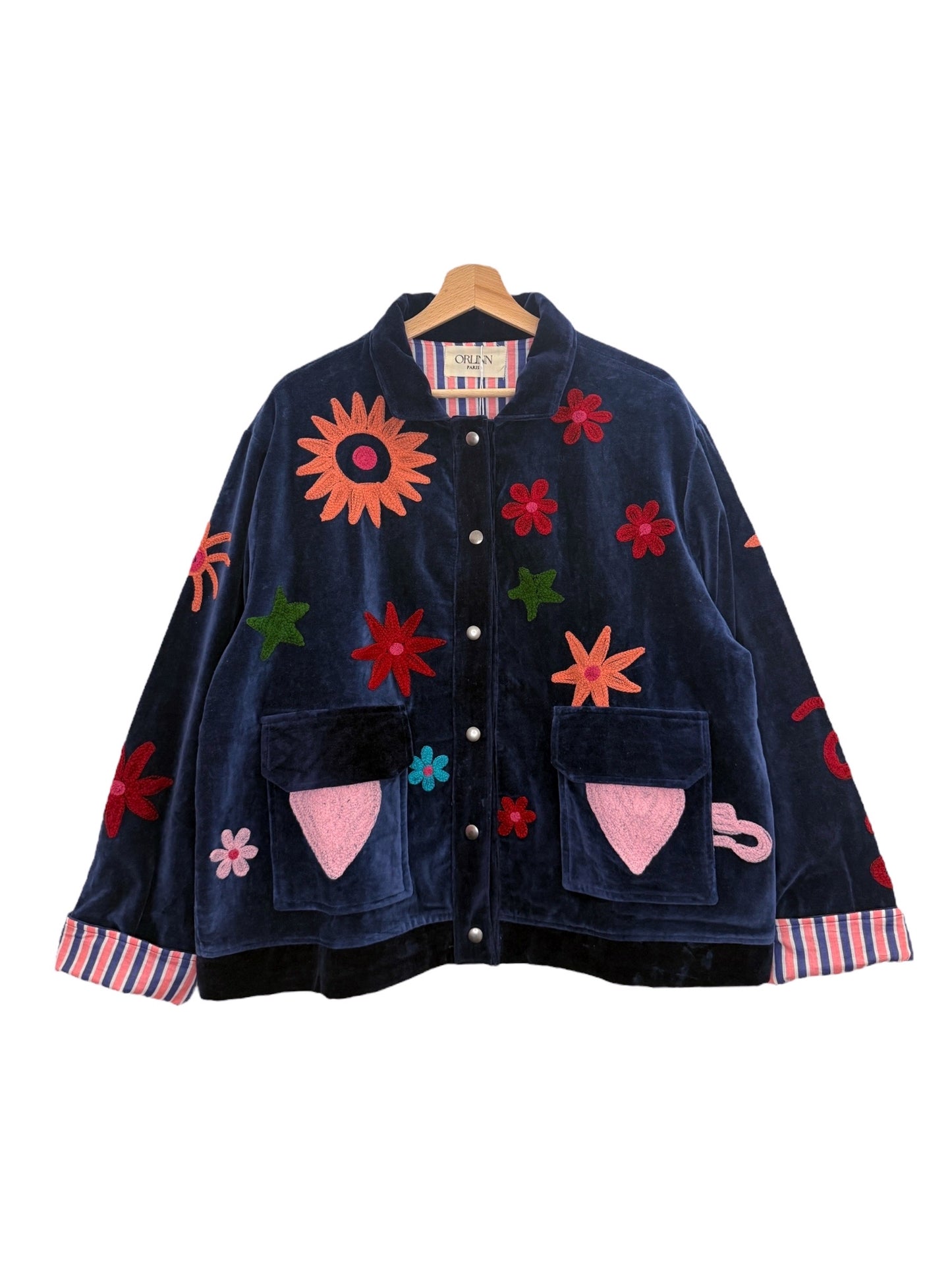 Navy embroidery Orlin jacket