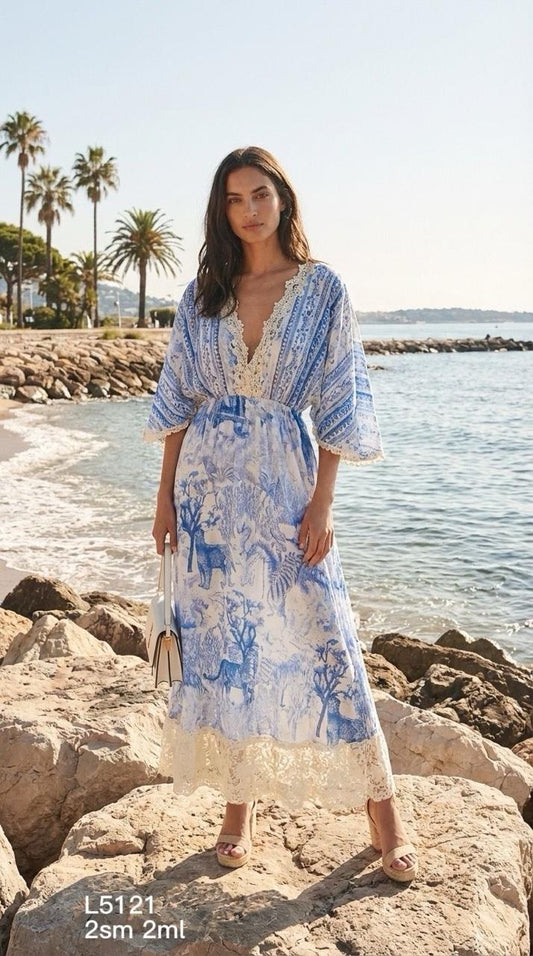 Dress blue blanc