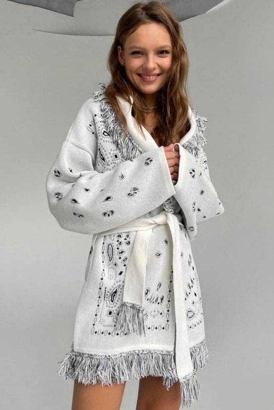 Bandana cardigan white