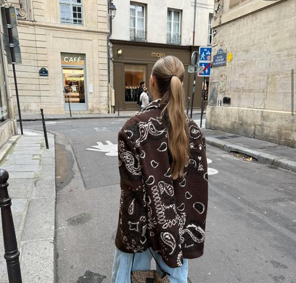 Blazer jacket bandana brown