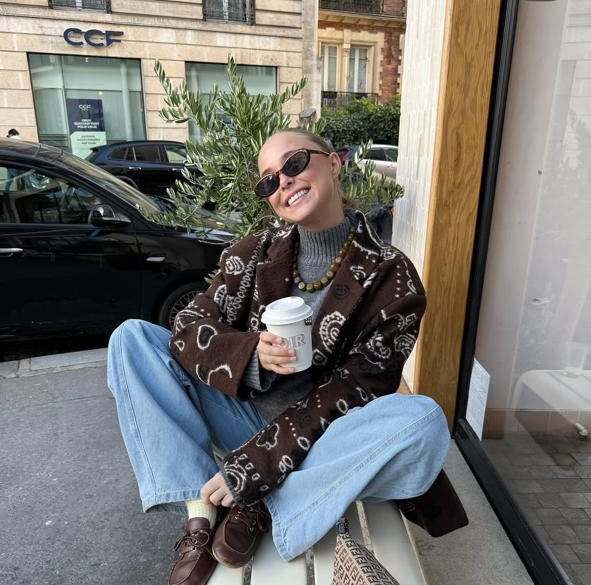 Blazer jacket bandana brown