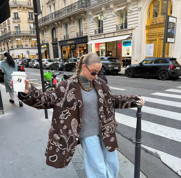 Blazer jacket bandana brown