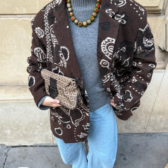 Blazer jacket bandana brown