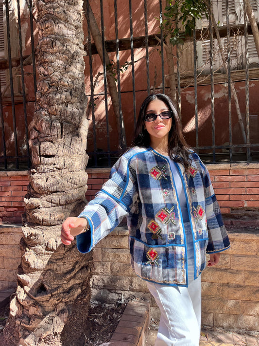 Jacket blue blanc