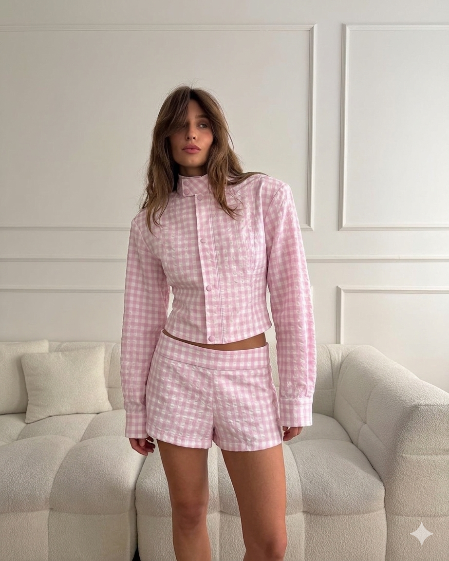 Set checkered pink