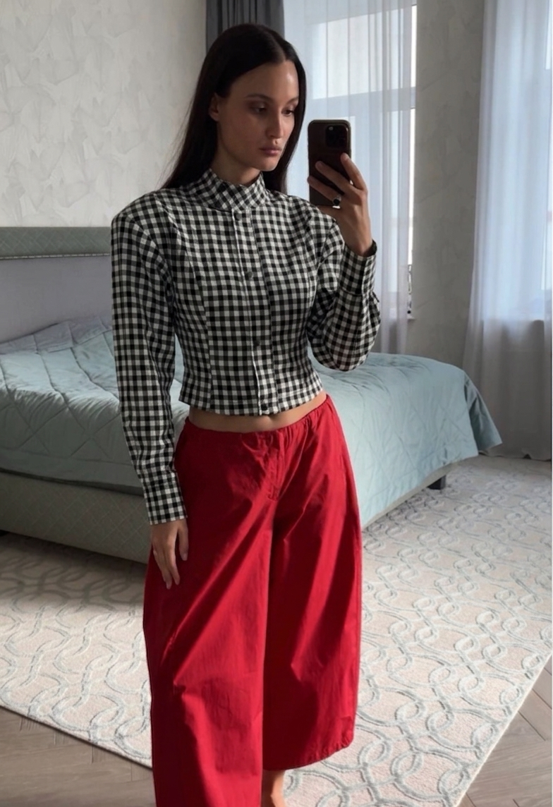 Shirt checkered black x white