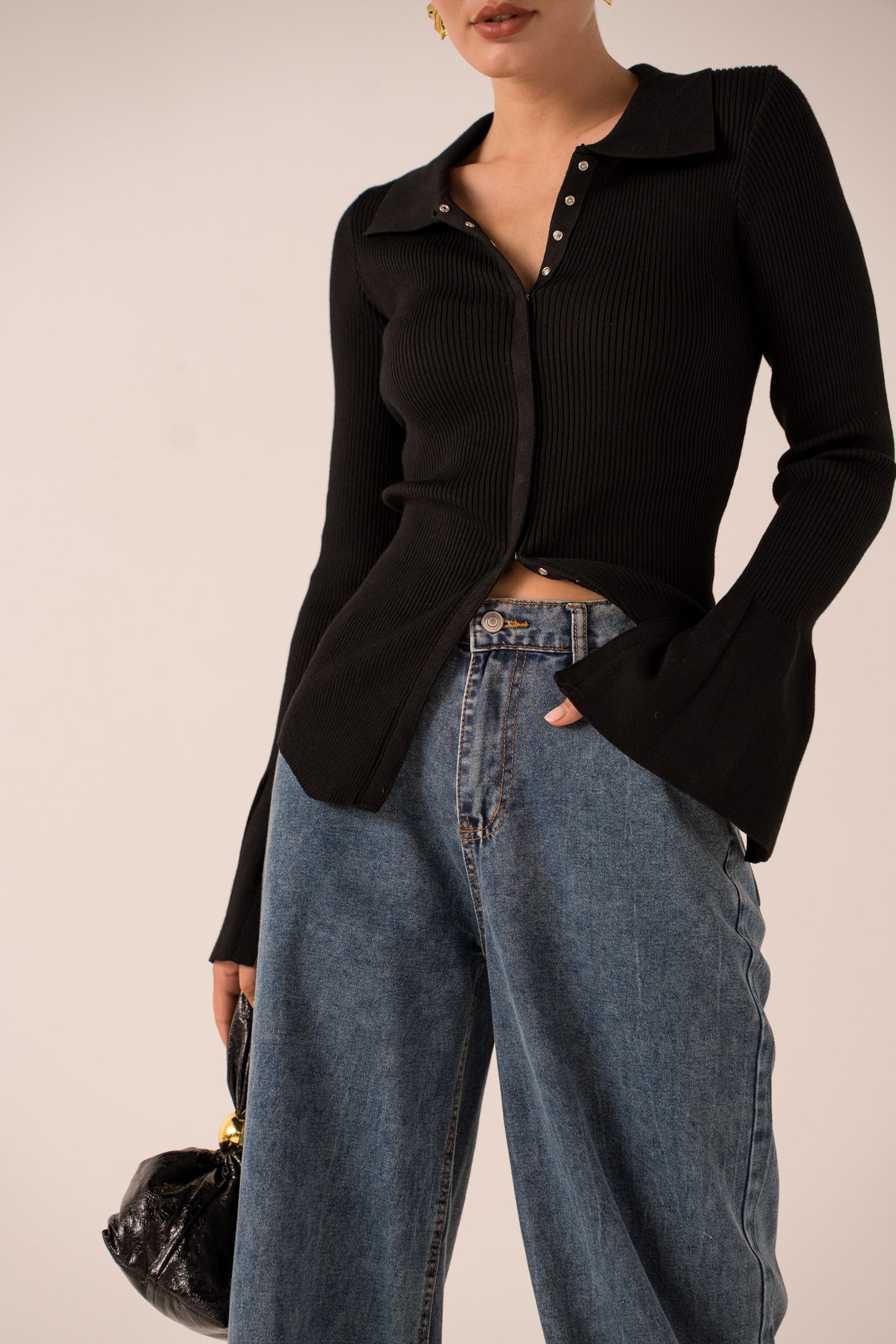 Pullover brown buttons