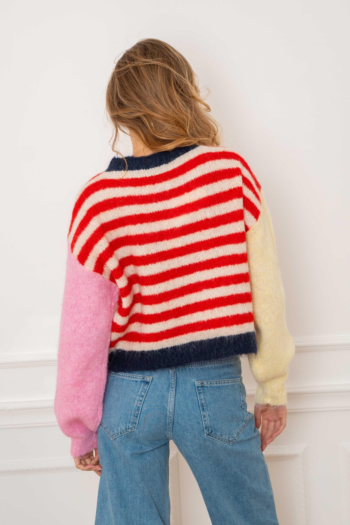 Pullover knit stripe multicolor