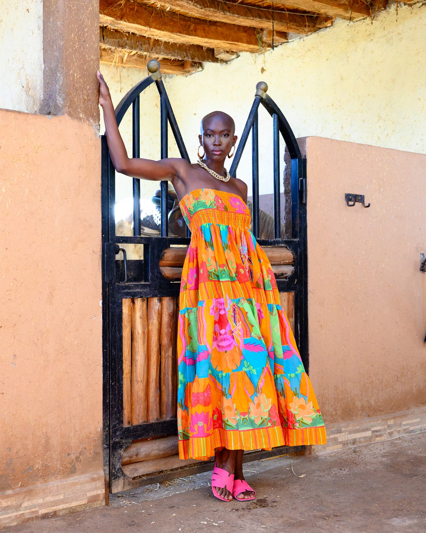Dress floral orange