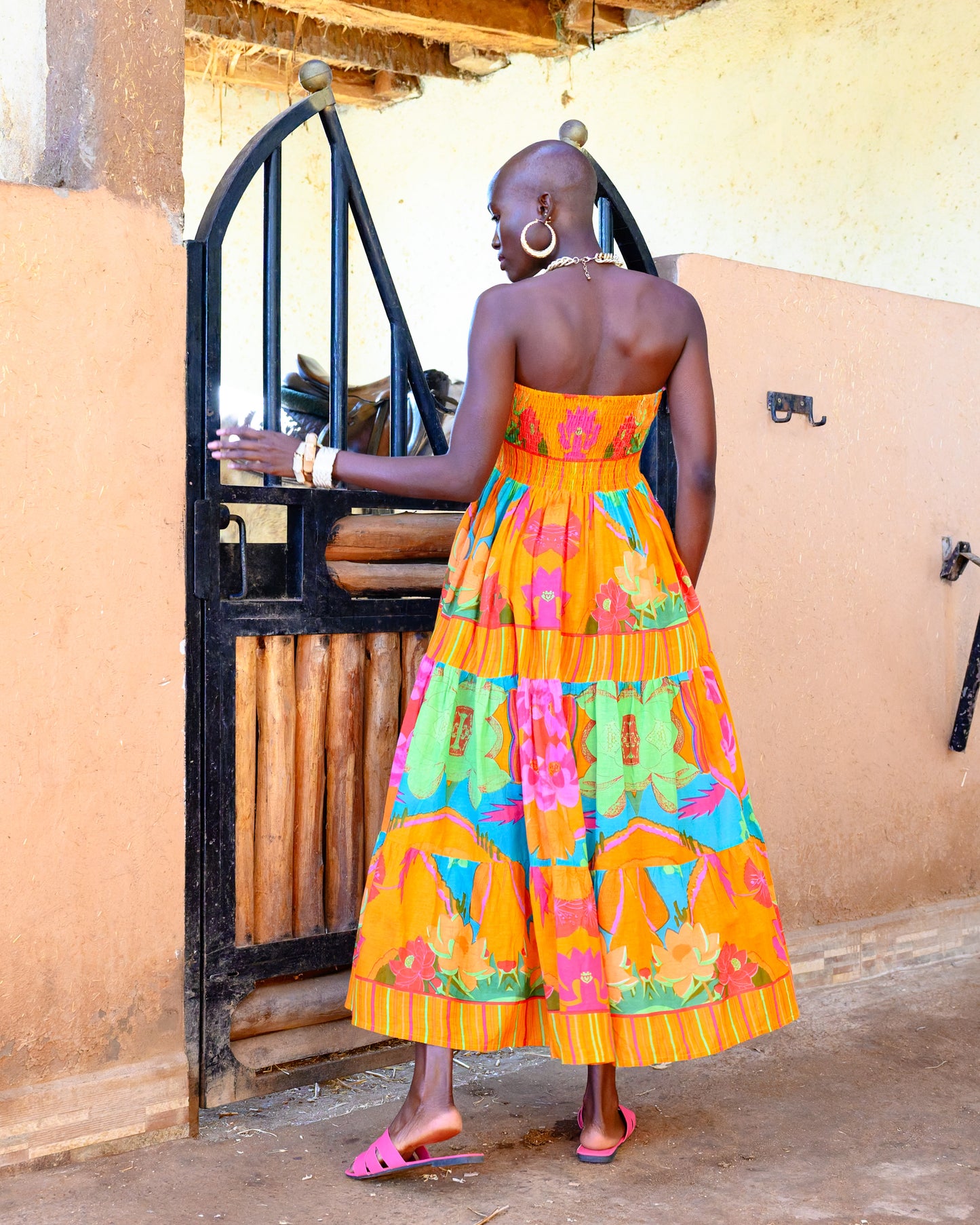 Dress floral orange