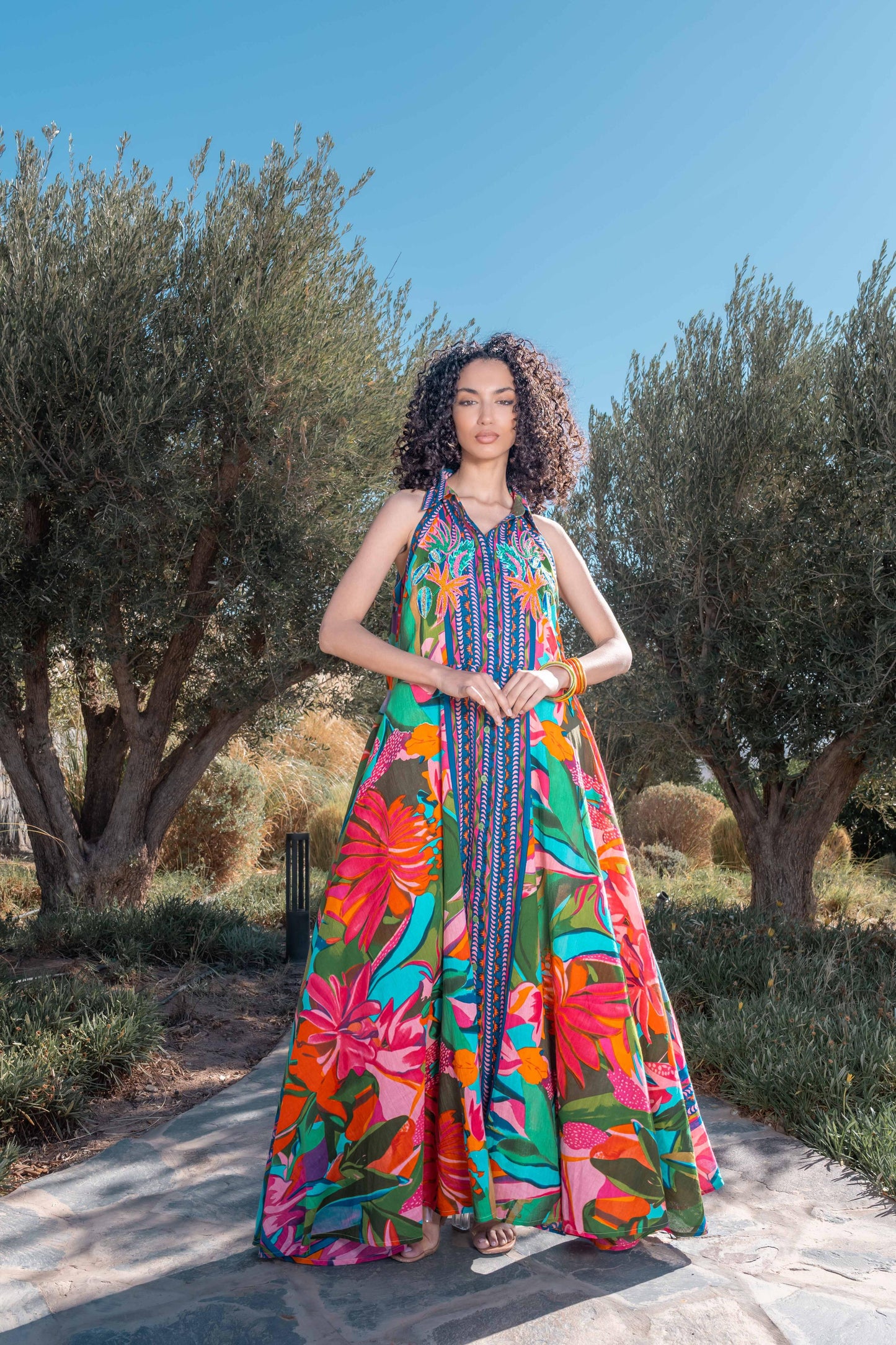Dress floral leaves