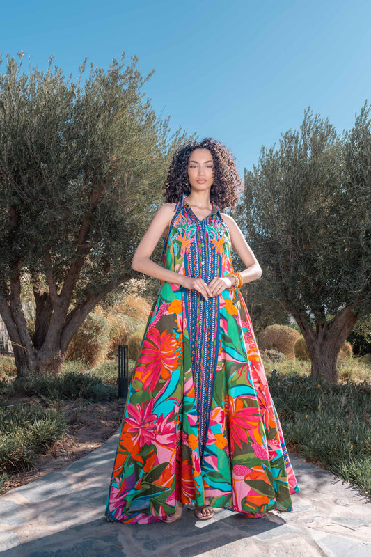 Dress floral leaves