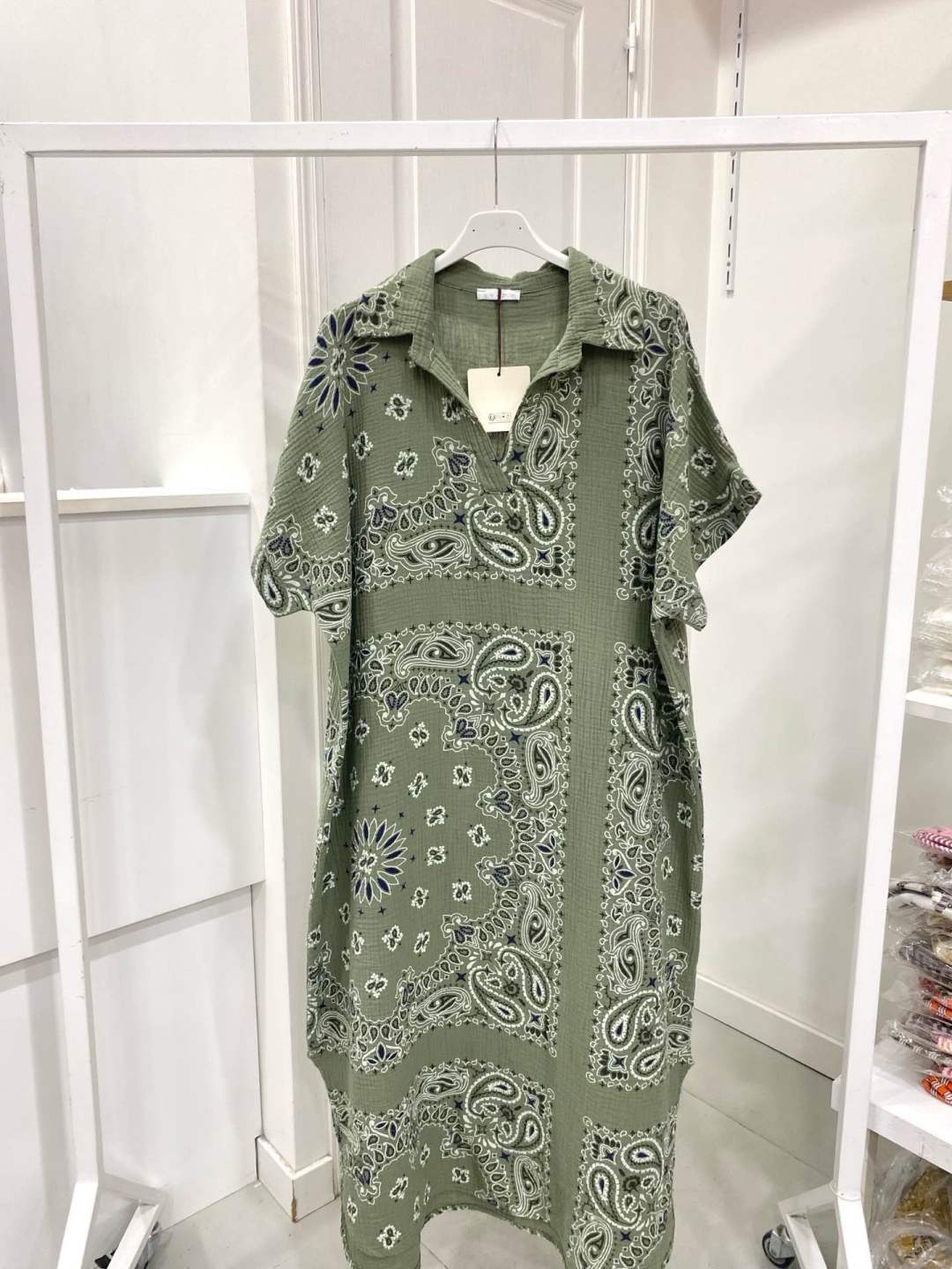 Shirt dress bandana olive