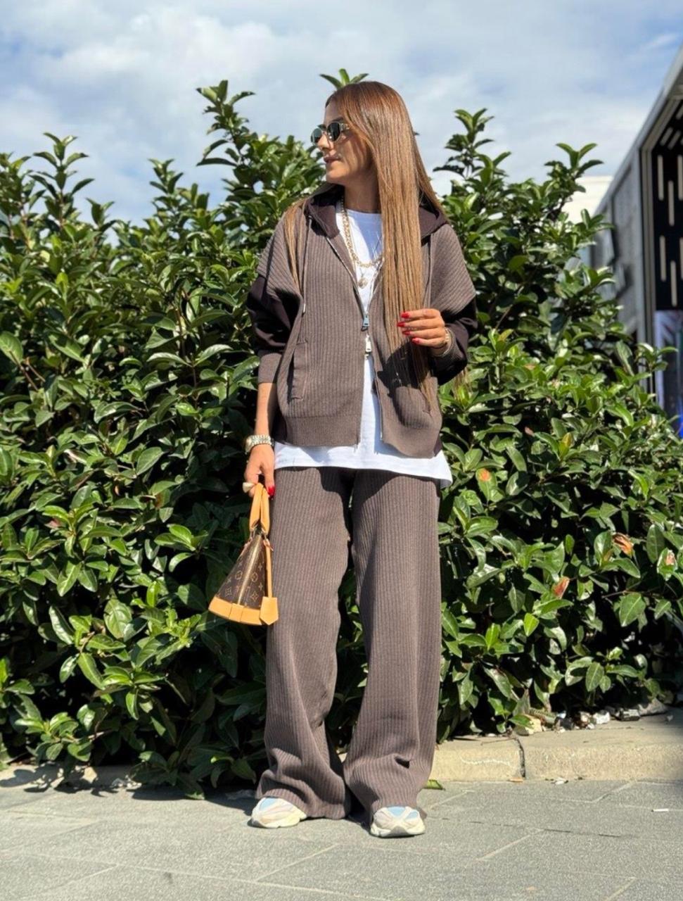 Set brown fabric mix