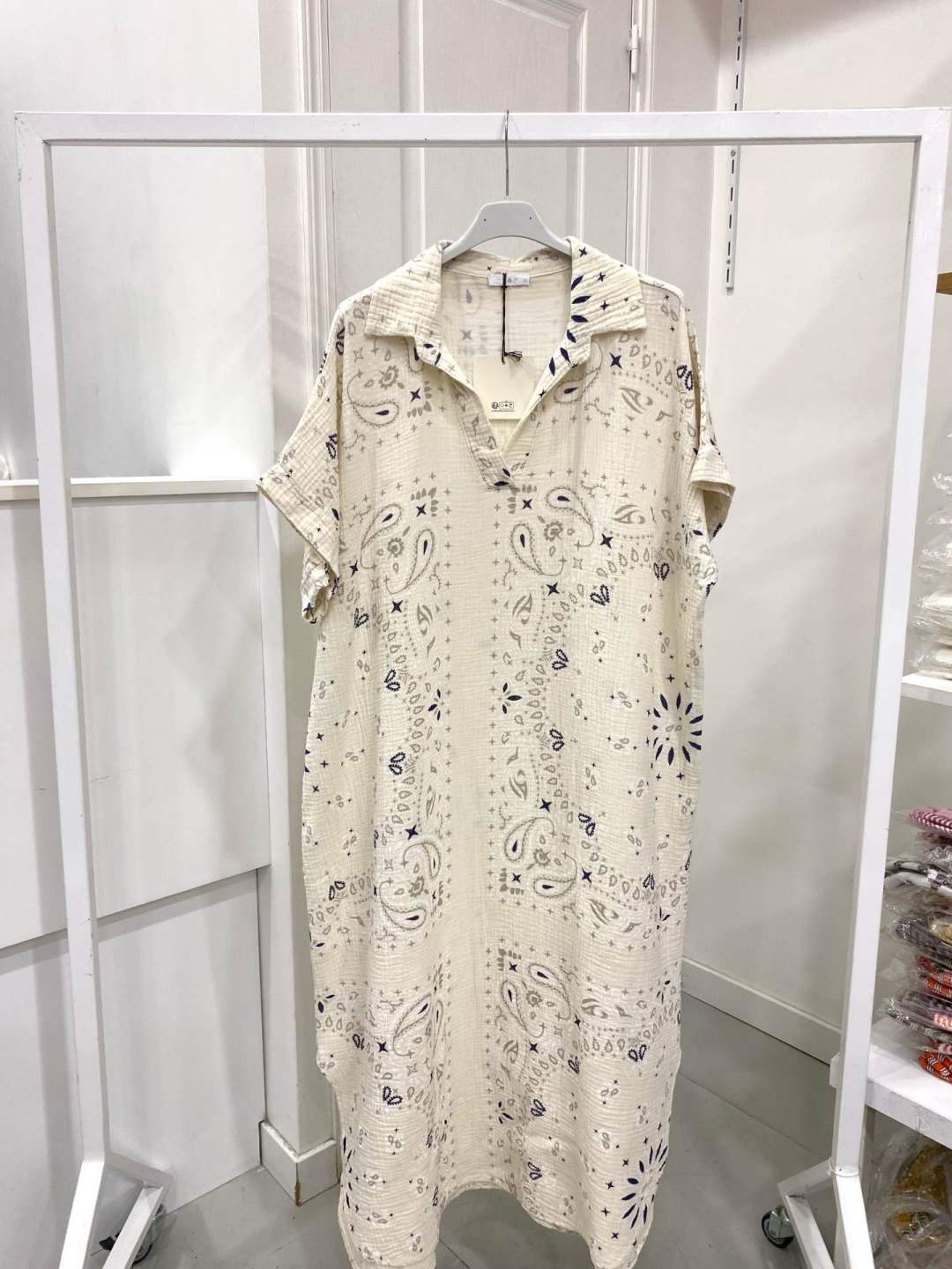 Shirt dress bandana white