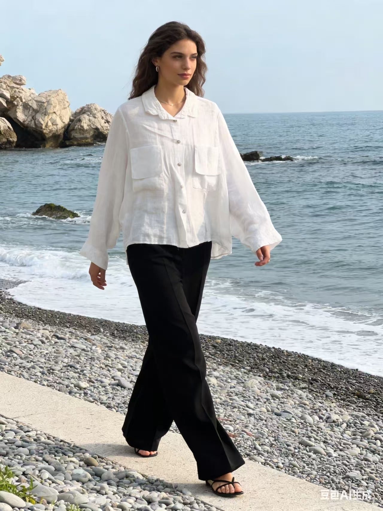 Shirt linen white