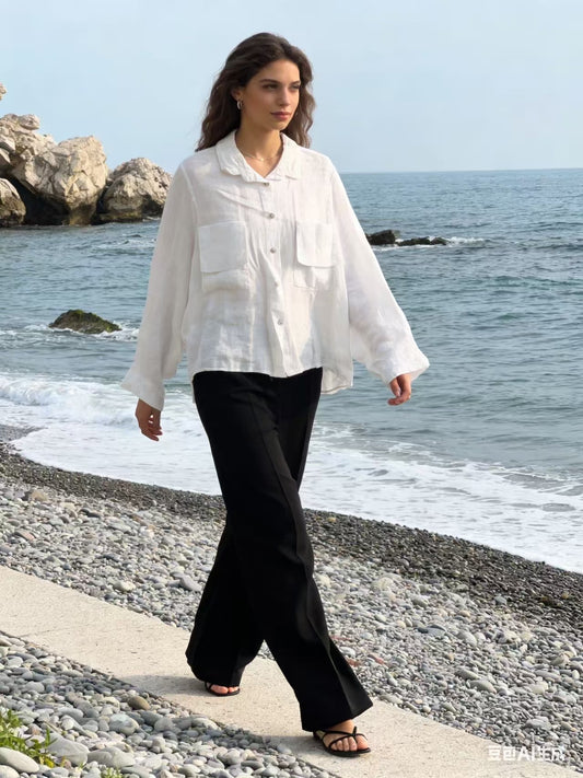 Shirt linen white